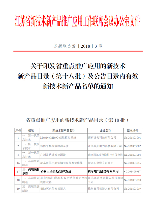 賽摩機器人制樣系統 躋身江蘇高端裝備推廣，引領技術革新潮